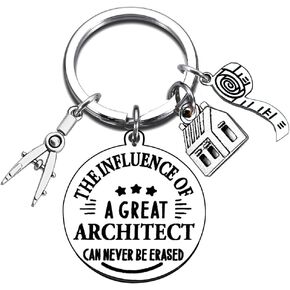 YCSPMO Architect Gift Architecture Keychains Gifts for Men Women Thank You Gifts for Architectural Engineer Appreciation Gift for Future Architect Teens Inspirational Retirement Thanksgiving Keyring