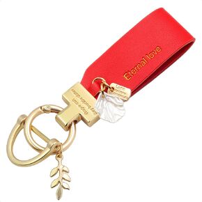 SK CUSTOM bowknot Seashell & Golden Leaves ring keychain