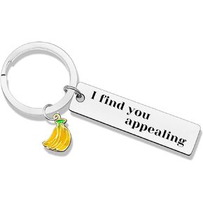 Banana Keychain Banana Lover Gifts Banana Gifts Boyfriend Gifts from Girlfriend Valentines Keychain for Husband Birthday Wedding Anniversary Romantic Gifts for Him Couples Gifts