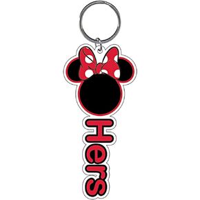 Minnie Mouse Keychain"Hers" Key Ring Disney Car Accessory, 3 Inch