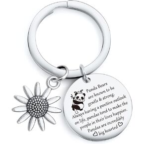 RSZOTW Panda Keychain Zoo Animal Keychain Daughter Keychain Girlfriend Keychain Veterinarian Gift Panda Bear Keychain