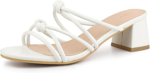 Perphy Strappy Knotted Slingback Block Heel Slide Sandals for Women in Saudi Arabia