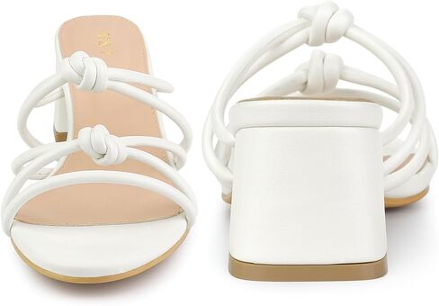 Perphy Strappy Knotted Slingback Block Heel Slide Sandals for Women in Saudi Arabia