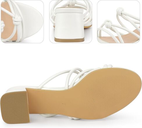 Perphy Strappy Knotted Slingback Block Heel Slide Sandals for Women in Saudi Arabia