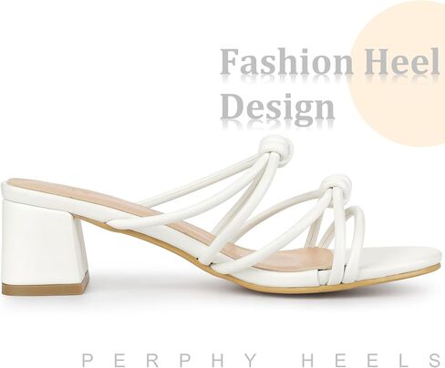 Perphy Strappy Knotted Slingback Block Heel Slide Sandals for Women in Saudi Arabia
