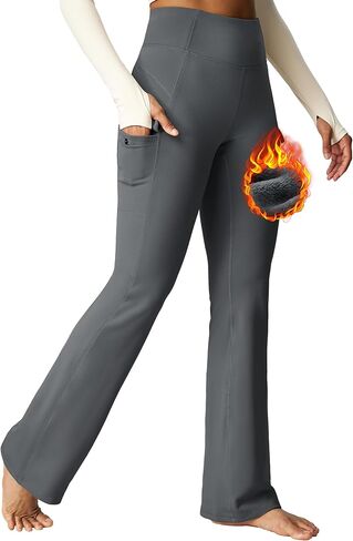 Heathyoga Cargo Sweatpants for Women Waterproof Fleece Lined Wide Leg Sweatpants Women Warm Pants for Women Winter Hiking in Saudi Arabia