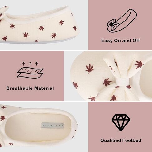 EUXTERPA Women Ballerina House Slippers Ladies Indoor Home Shoes Lightweight House Shoes with Bow in Saudi Arabia