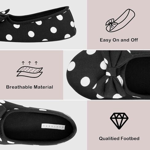EUXTERPA Women Ballerina House Slippers Ladies Indoor Home Shoes Lightweight House Shoes with Bow in Saudi Arabia