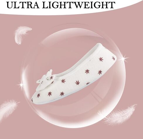 EUXTERPA Women Ballerina House Slippers Ladies Indoor Home Shoes Lightweight House Shoes with Bow in Saudi Arabia