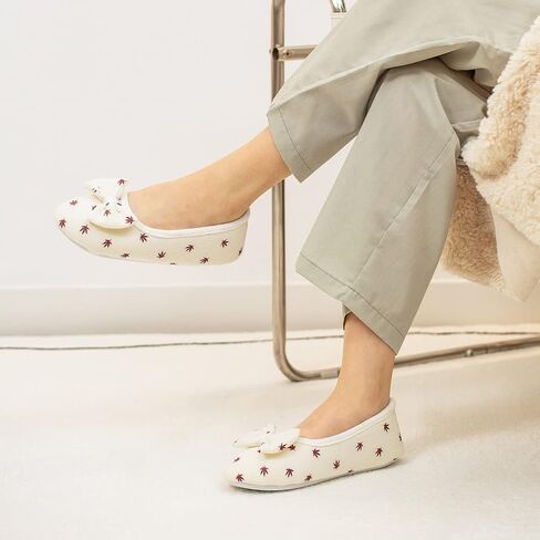 EUXTERPA Women Ballerina House Slippers Ladies Indoor Home Shoes Lightweight House Shoes with Bow in Saudi Arabia