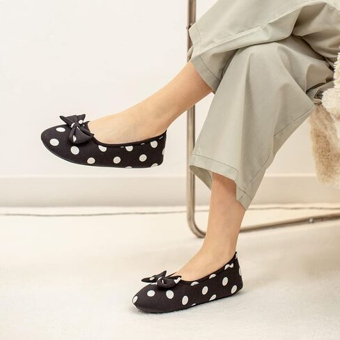 EUXTERPA Women Ballerina House Slippers Ladies Indoor Home Shoes Lightweight House Shoes with Bow in Saudi Arabia