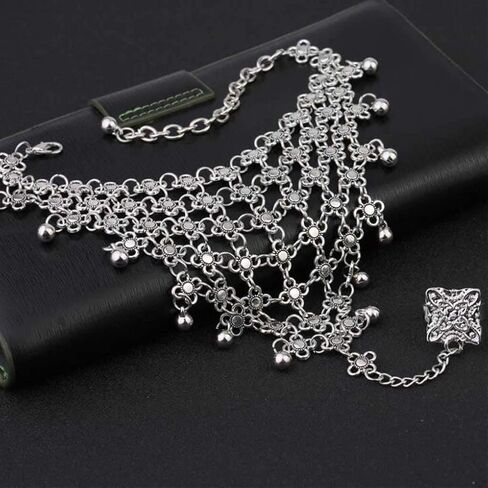 أوليا الفضة سوار خاتم الاصبع سلسلة اليد سوار مجوهرات هدية للنساء والفتيات in Kuwait