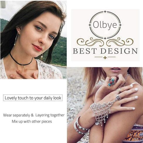 أوليا الفضة سوار خاتم الاصبع سلسلة اليد سوار مجوهرات هدية للنساء والفتيات in Kuwait
