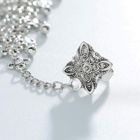 أوليا الفضة سوار خاتم الاصبع سلسلة اليد سوار مجوهرات هدية للنساء والفتيات in Kuwait