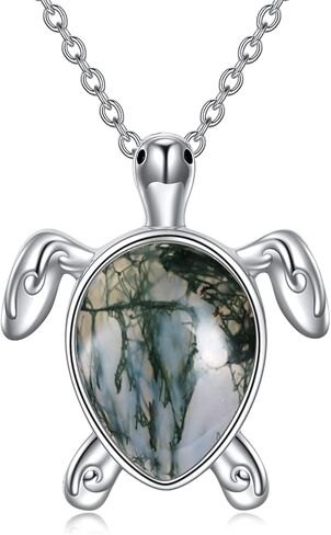 YAFEINI Turtle/Phoenix Moonstone Necklace Sterling Silver Cute Sea Turtle Pendant Necklace Jewelry Gifts for Women Teen Girls in Saudi Arabia