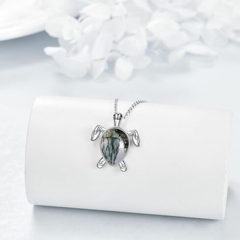 YAFEINI Turtle/Phoenix Moonstone Necklace Sterling Silver Cute Sea Turtle Pendant Necklace Jewelry Gifts for Women Teen Girls in Saudi Arabia