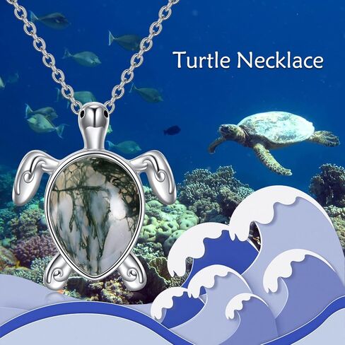YAFEINI Turtle/Phoenix Moonstone Necklace Sterling Silver Cute Sea Turtle Pendant Necklace Jewelry Gifts for Women Teen Girls in Saudi Arabia