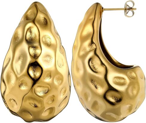 New Gold Teardrop Earrings Dupes for Women Chunky Dupes Earrings Gold Waterdrop Earrings Shiny Fashion Jewelry Gifts in Saudi Arabia