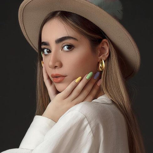 New Gold Teardrop Earrings Dupes for Women Chunky Dupes Earrings Gold Waterdrop Earrings Shiny Fashion Jewelry Gifts in Saudi Arabia