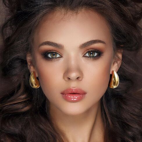 New Gold Teardrop Earrings Dupes for Women Chunky Dupes Earrings Gold Waterdrop Earrings Shiny Fashion Jewelry Gifts in Saudi Arabia