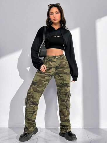 WDIRARA Women's Long Sleeve Super Crop Top Hoodies Drop Shoulder Zipper Front Drawstring Sexy Rave Hip Hop Sweatshirt in Saudi Arabia
