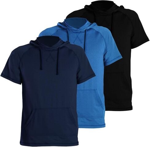 Gary Com Men's Short Sleeve Hoodie T-Shirt Pullover Workout Sweatshirt with Kangaroo Pocket in Kuwait