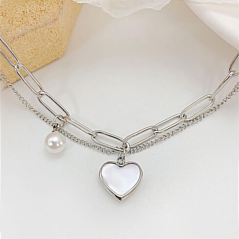 Dainty Gold Layered Bracelets for Women Beaded Bracelets Cute Heart Link Chain 14K Gold plated Charms Bangle Bracelet for Girls Hand Jewelry in Kuwait