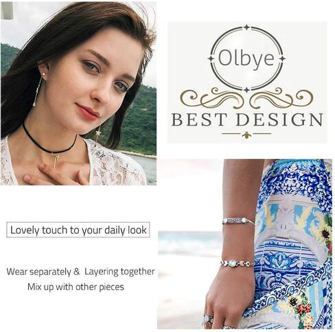 اولبي سوار خاتم اصبع كريستالي بتصميم بوهو من الفضة، سوار يد قابل للتخصيص للاستخدام اليومي، مجوهرات للجسم للنساء والفتيات المراهقات in Kuwait