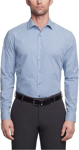 Unlisted by Kenneth Cole mens Slim Fit Checks and Stripes (Patterned) Dress Shirt, Medium Blue, 15 -15.5 Neck 32 -33 Sleeve US in Saudi Arabia