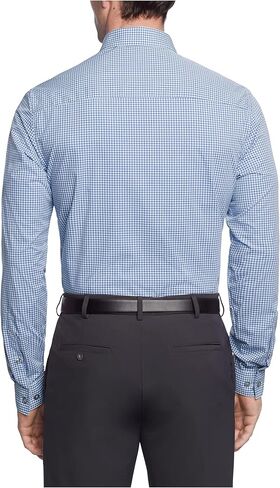 Unlisted by Kenneth Cole mens Slim Fit Checks and Stripes (Patterned) Dress Shirt, Medium Blue, 15 -15.5 Neck 32 -33 Sleeve US in Saudi Arabia