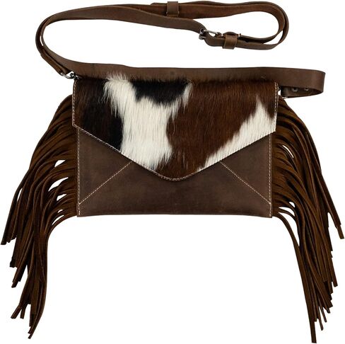 Western Leather Works, Cowboy Crossbody Bag Handmade from Full Grain Leather - Multipurpose Storage for Cellphone, Make Up & Wallets - Furry in Kuwait