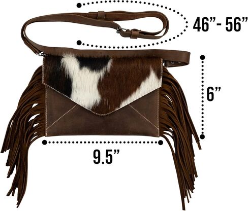Western Leather Works, Cowboy Crossbody Bag Handmade from Full Grain Leather - Multipurpose Storage for Cellphone, Make Up & Wallets - Furry in Kuwait