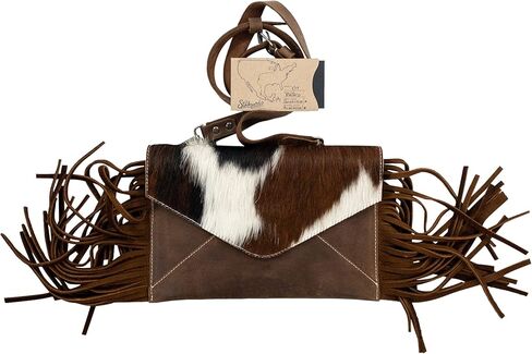 Western Leather Works, Cowboy Crossbody Bag Handmade from Full Grain Leather - Multipurpose Storage for Cellphone, Make Up & Wallets - Furry in Kuwait