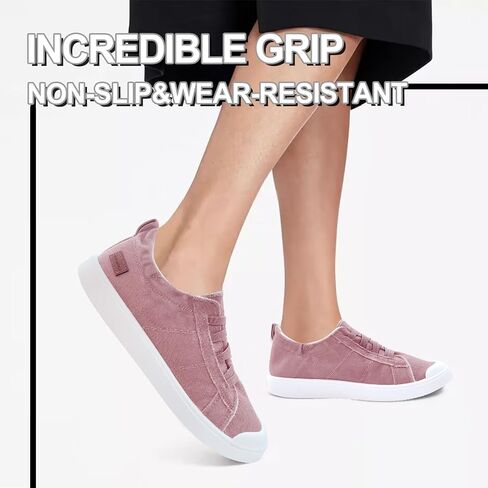 أحذية JENN ARDOR النسائية القماشية سهلة الارتداء، أحذية مشي كاجوال أنيقة ومنخفضة للتنس in Kuwait