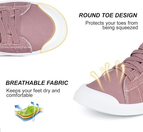 أحذية JENN ARDOR النسائية القماشية سهلة الارتداء، أحذية مشي كاجوال أنيقة ومنخفضة للتنس in Kuwait