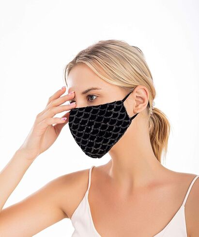 4 PCS Women Washable Face Bandanas Glitter Sparkle Mermaid Sequins Mask in Saudi Arabia