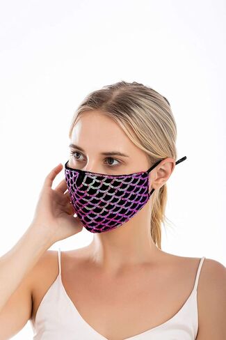 4 PCS Women Washable Face Bandanas Glitter Sparkle Mermaid Sequins Mask in Saudi Arabia