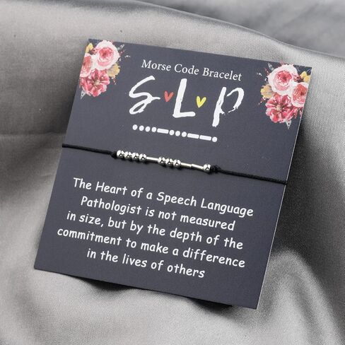 LQRI SLP Gifts Bracelet Morse Code Bracelet Speech Language Pathologist Gifts Speech Therapy Gifts Appreciation Gifts for Speech Teacher in Saudi Arabia