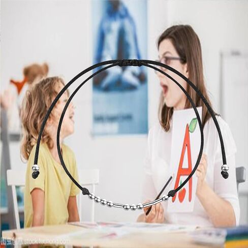 LQRI SLP Gifts Bracelet Morse Code Bracelet Speech Language Pathologist Gifts Speech Therapy Gifts Appreciation Gifts for Speech Teacher in Saudi Arabia