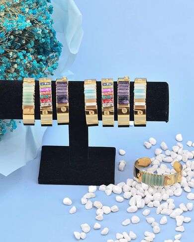 سوار من الكريستال الطبيعي للنساء، 7 شاكرا نحاسية من الكريستال المعالج الطبيعي مفتوح على مصراعيه in Kuwait