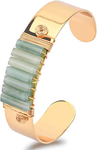 سوار من الكريستال الطبيعي للنساء، 7 شاكرا نحاسية من الكريستال المعالج الطبيعي مفتوح على مصراعيه in Kuwait