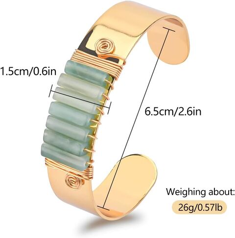 سوار من الكريستال الطبيعي للنساء، 7 شاكرا نحاسية من الكريستال المعالج الطبيعي مفتوح على مصراعيه in Kuwait