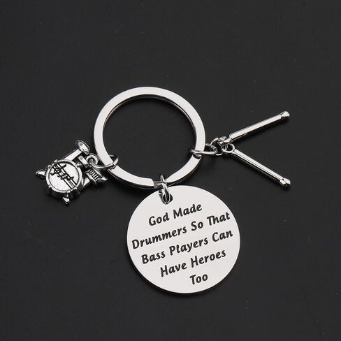 CENWA Drummer Gift Drummer Keychain God Made Drummers So That Bass Players Can Have Heroes Too Keychain in Saudi Arabia