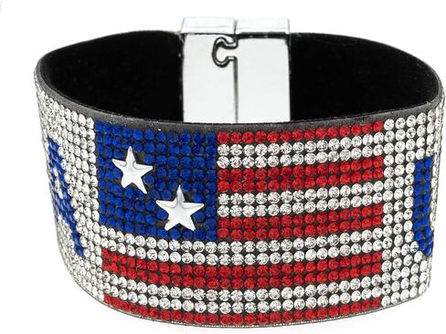 Madison Tyler American Flag Bracelets for Women Girl | Red | White | Blue Stretch Beaded Bracelets | 4th of July Patriotic Independence Day Jewelry in Saudi Arabia
