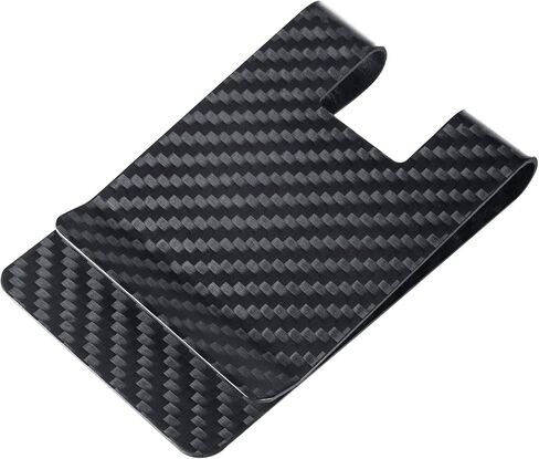 محفظة جيب من ألياف الكربون بمشبك نقود نحيف RFID ، حامل بطاقة الائتمان الحد الأدنى دائم ومقاوم للخدش للرجال الأعمال أسود 1 حزمة in Kuwait