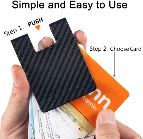 محفظة جيب من ألياف الكربون بمشبك نقود نحيف RFID ، حامل بطاقة الائتمان الحد الأدنى دائم ومقاوم للخدش للرجال الأعمال أسود 1 حزمة in Kuwait