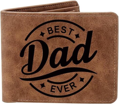 THTCSQ To My Dad Gifts,Leather Wallet for Men, Engraved Personalized Leather Wallet,Father's Day Gift, Birthday Gifts,Christmas Gifts, Gifts for Dad from Daughter Son (BEST DAD) in Saudi Arabia