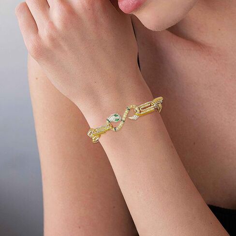 ELABEST Rhinestone Paperclip Snake Chain Bracelets Sparkly Paperclip Link Bracelet Cuban Link Paperclip Chain Jewelry for Women and girls in Saudi Arabia