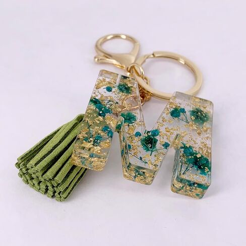 SELOVO Women Girls Initial Green Keychain Capital Letter Alphabet Keyring in Saudi Arabia