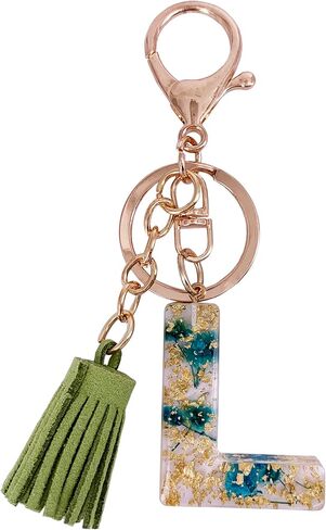 SELOVO Women Girls Initial Green Keychain Capital Letter Alphabet Keyring in Saudi Arabia